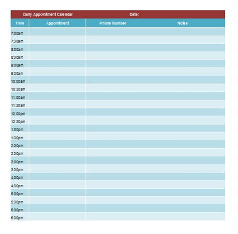 5 Free Appointment Schedule Templates In Ms Word And Ms Excel