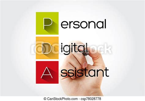 Pda Personal Digital Assistant Acronym With Marker Technology