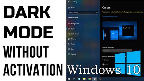 How To Enable Dark Mode In Windows 10 Without Activation Windows 10
