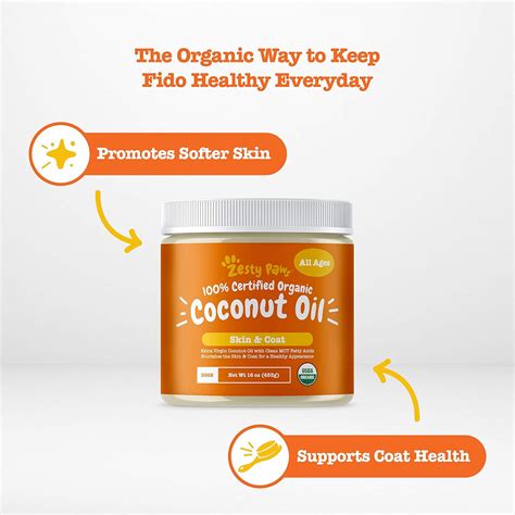 Zesty Paws Coconut Oil For Dogs Certified Organic Extra Virgin