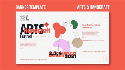 Free Psd Horizontal Banner Template For Arts And Crafts Festival