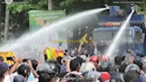 Police Use Water Cannons And Tear Gas To Disperse Protesters Hiru