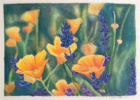 Brand New Watercolor 8x10 California Poppies I Painted It For A Co
