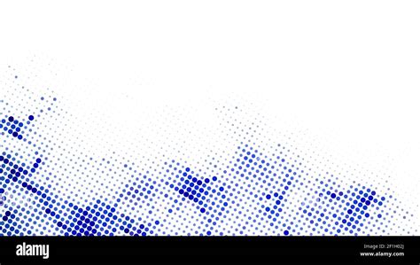 Blue Abstract Dotted Halftone Background With Copy Space Halftone