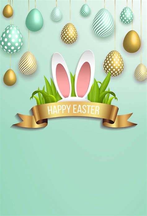 Happy Easter Bunny Ears Photography Backdrops For Photo Studio Sale