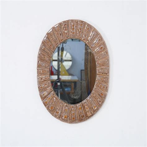 For Sale Through Vntg Oval Ceramic Tile Mirror By Guy Trévoux 75481 Ceramic Tiles Mirror