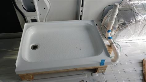 Building A Wet Bath And Shower Into Promaster Diy Camper Van Camper Van Shower Camper Bathroom