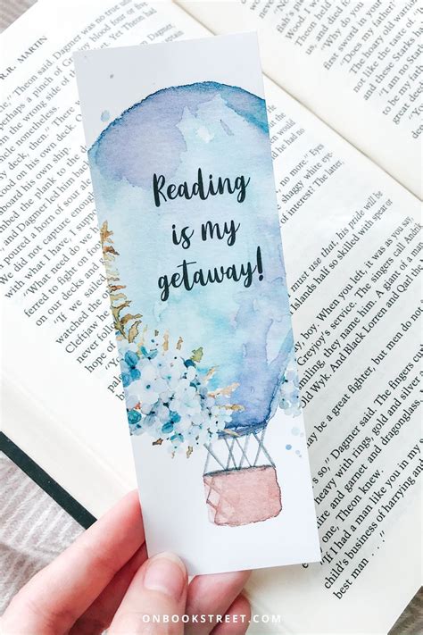 Printable Bookmark With Quote Reading Ts Book Lover T Etsy