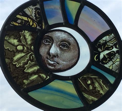 Happy Moon Eclipses The Sun Stained Glass Etsy Uk Medieval Stained