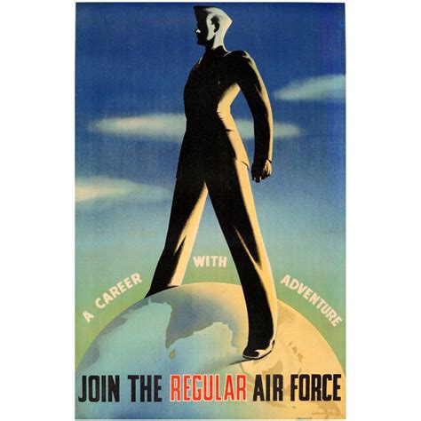 Original Vintage Wwii Military Recruitment Poster Join The Regular