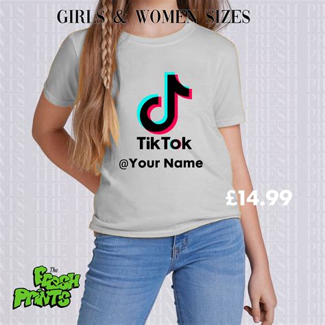 Personalised Tiktok Tik Tok Tshirt Girls Age 3 15 Womens Size Etsy