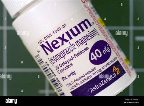 Label On Prescription Medicine Bottle For Nexium Stock Photo Alamy