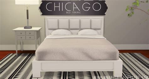 Onyx Sims Chicago Bed Frame • Sims 4 Downloads