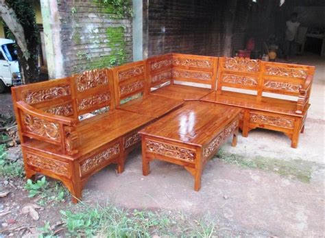 Jual Kursi Tamu Sudut Mawar Ready Stock Di Lapak Alam Jati Furniture