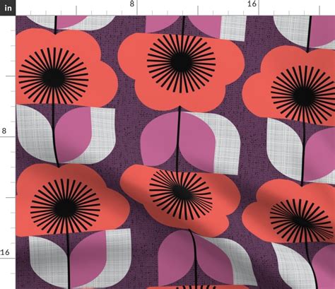 Seventies Blooms Large Scale Fabric Spoonflower