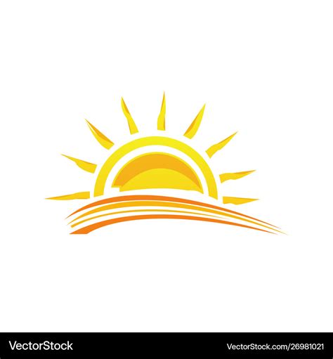A Sunshine Sunset Yellow Sun Logo Design Symbol Vector Image