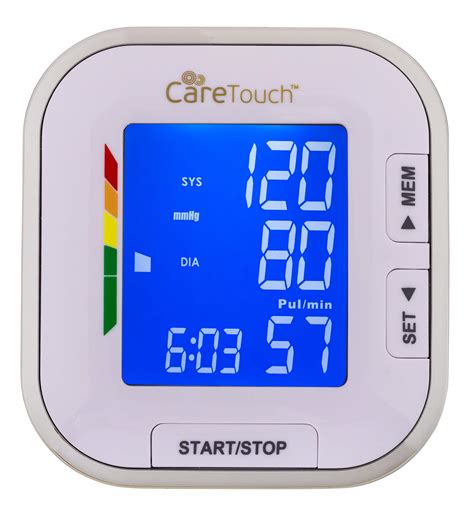 Care Touch Fully Automatic Wrist Blood Pressure Cuff Monitor Platinum