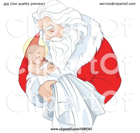 Santa Claus Holding Baby Jesus By Pushkin 1689341