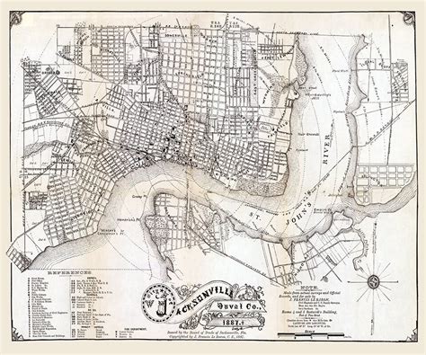 1887 Map Of Jacksonville Florida Etsy