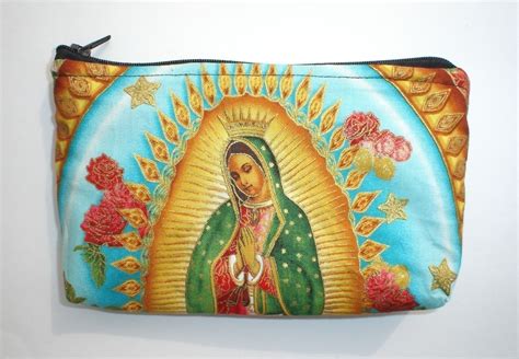 Mexican Virgin Mary Guadalupe Wallet Coin Purse Rockabilly Wzipper Big Enough 4 Make Up In
