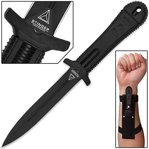 Concealed Agent 2nd Gen Stinger Dagger W Wrist Sheath Black True