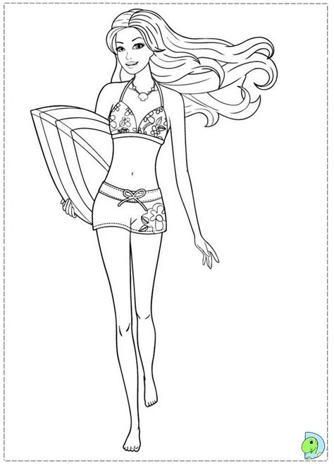 Printable Coloring Pages Of Barbies At The Beach Barbie Coloring Pages Barbie Coloring