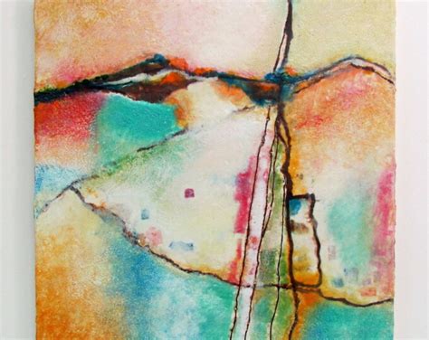 Original Encaustic Painting Abstract Landscape Textured Beeswax