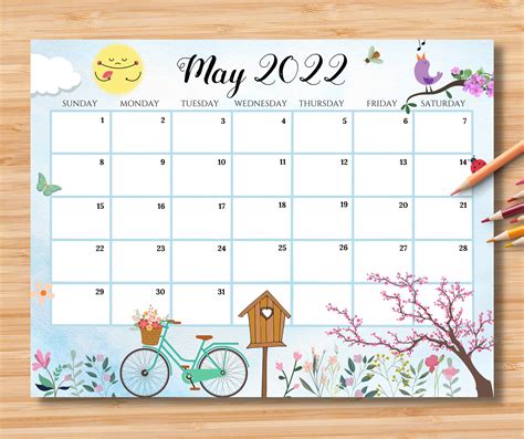 Calendar May Calendar Design Planner Calendar Fillable Calendar