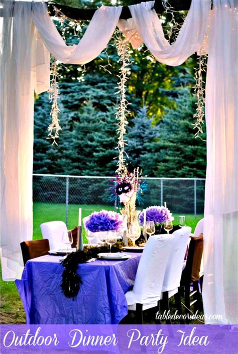 Elegant Outside Table Decor Idea Dinner Party