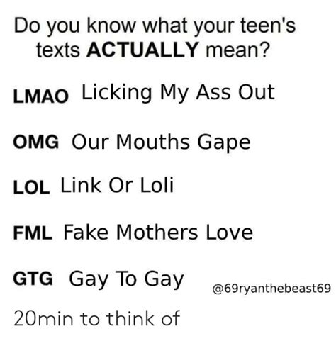 do you know what your teen s texts actually mean lmao licking my ass out omg our mouths gape