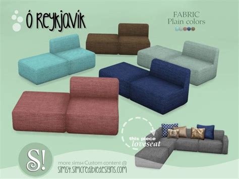 Oh Reykjavik Loveseat By Simcredible Sims 4 Cc Furniture Love Seat