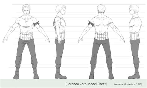 zoro model sheet by jeannette d z z Técnicas de desenho Corpo masculino