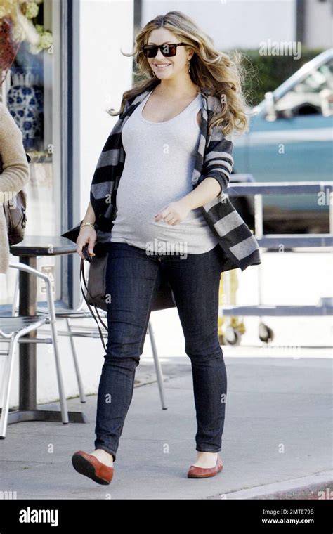 The Very Pregnant Rebecca Gayheart Enjoys A Casual Lunch With Friends At Le Conversation Cafe On