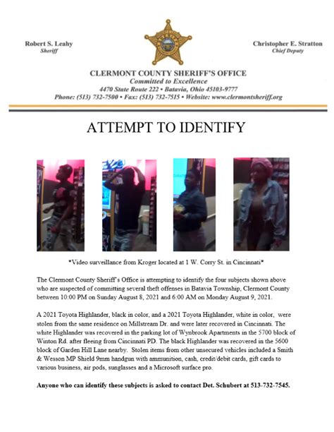 Deputies Looking For Multiple Suspects After Series Of Thefts And Break Ins In Clermont County