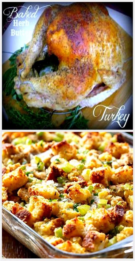 Old Fashioned Thanksgiving Turkey And Southern Cornbread Dressing With