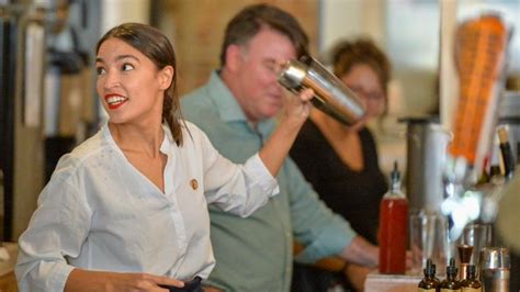 Aoc Bartends In Queens In Support Of One Fair Wage For Tipped Workers Amnewyork