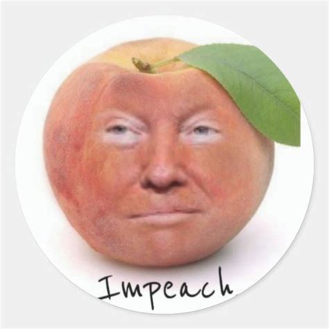 Impeach Sticker Trump Face On Peach Sticker