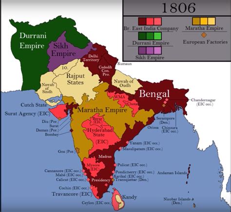 Map Of India During British Rule