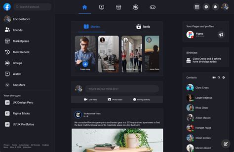 Facebook Dark Redesign Idea Figma