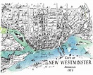 New Westminster Map Metro Vancouver British Columbia Canada | Etsy Canada