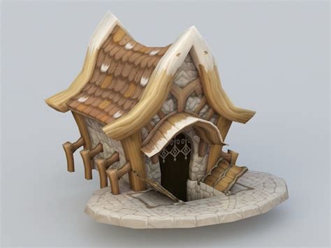 Cartoon Village House 3d Model 3ds Max Files Free Download Modeling