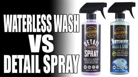 It also can be physically demanding to keep laboring at scrubbing and wiping for several hours — causing you to be less focused and precise in your cleaning. Waterless Car Wash vs Detail Spray - What's The Difference? - Masterson's Car Care - YouTube