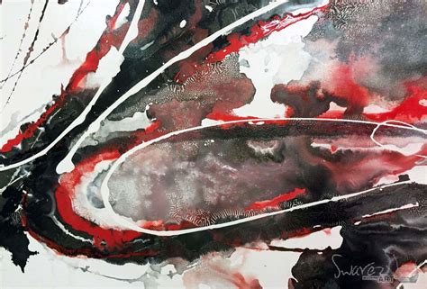 Black And Red Abstract Art Underscore Nine Original