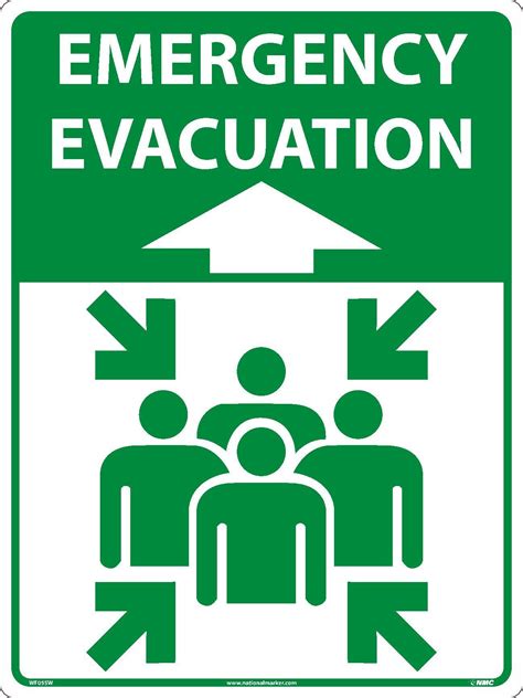 Emergency Evacuation Sportwalk 24x18 Floorwall Sign Self