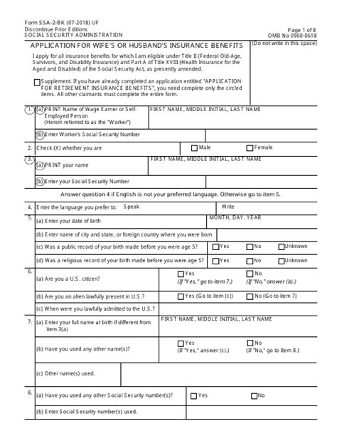 Form Ssa 2 Bk Fill Out Sign Online And Download Fillable Pdf