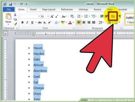 How To Alphabetize In Microsoft Word Steps With Pictures