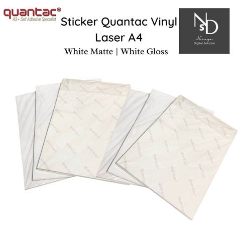 Sticker Quantac Vinyl Laser White Gloss White Matte A4 Lazada Indonesia