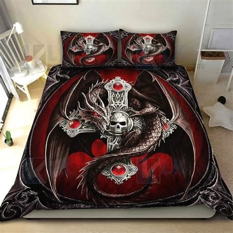 Dragon Bedding Set Red Pattern Duvet Cover High Quality Etsy