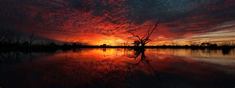 Wallpaper Sunset Lake Reflections 4k Nature 4836