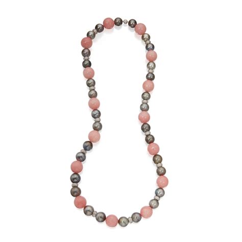 Cultured Pearl Soapstone And Diamond Necklace American Visionary